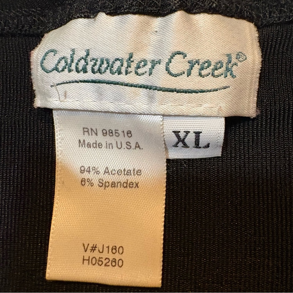 Coldwater Creek Vintage 90s Black Slinky Stretch Tank Top XL Minimalist - Picture 2 of 2
